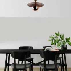 Deckenleuchte Kurt 13355, kupferfarben, Metall, Ø 48 cm