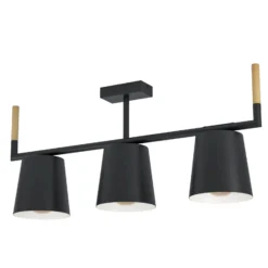 Deckenleuchte Lacey, Länge 78 cm, 3-flg., Stahl