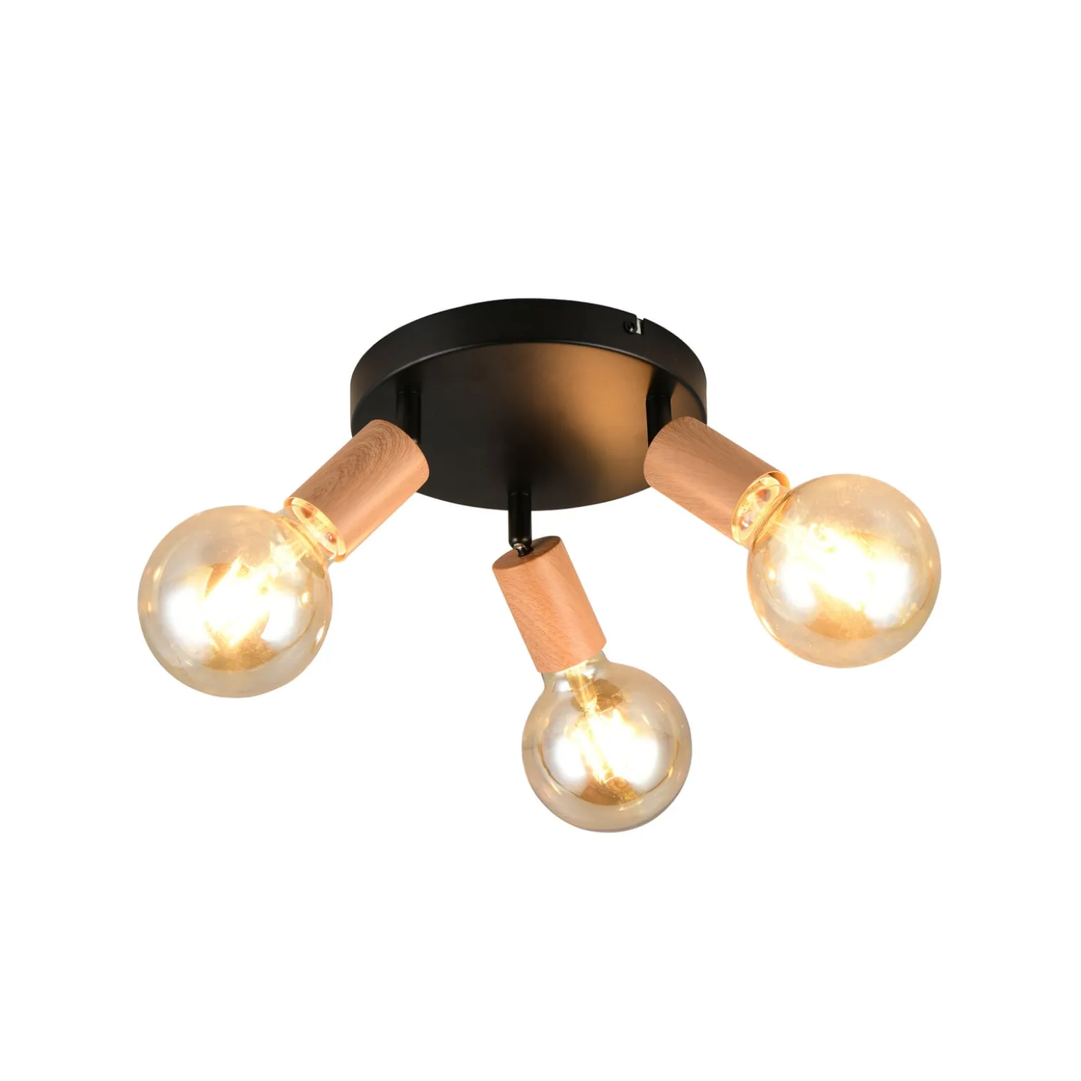 Deckenleuchte Lamego, schwarz, Ø 29 cm, 3-flg., Metall