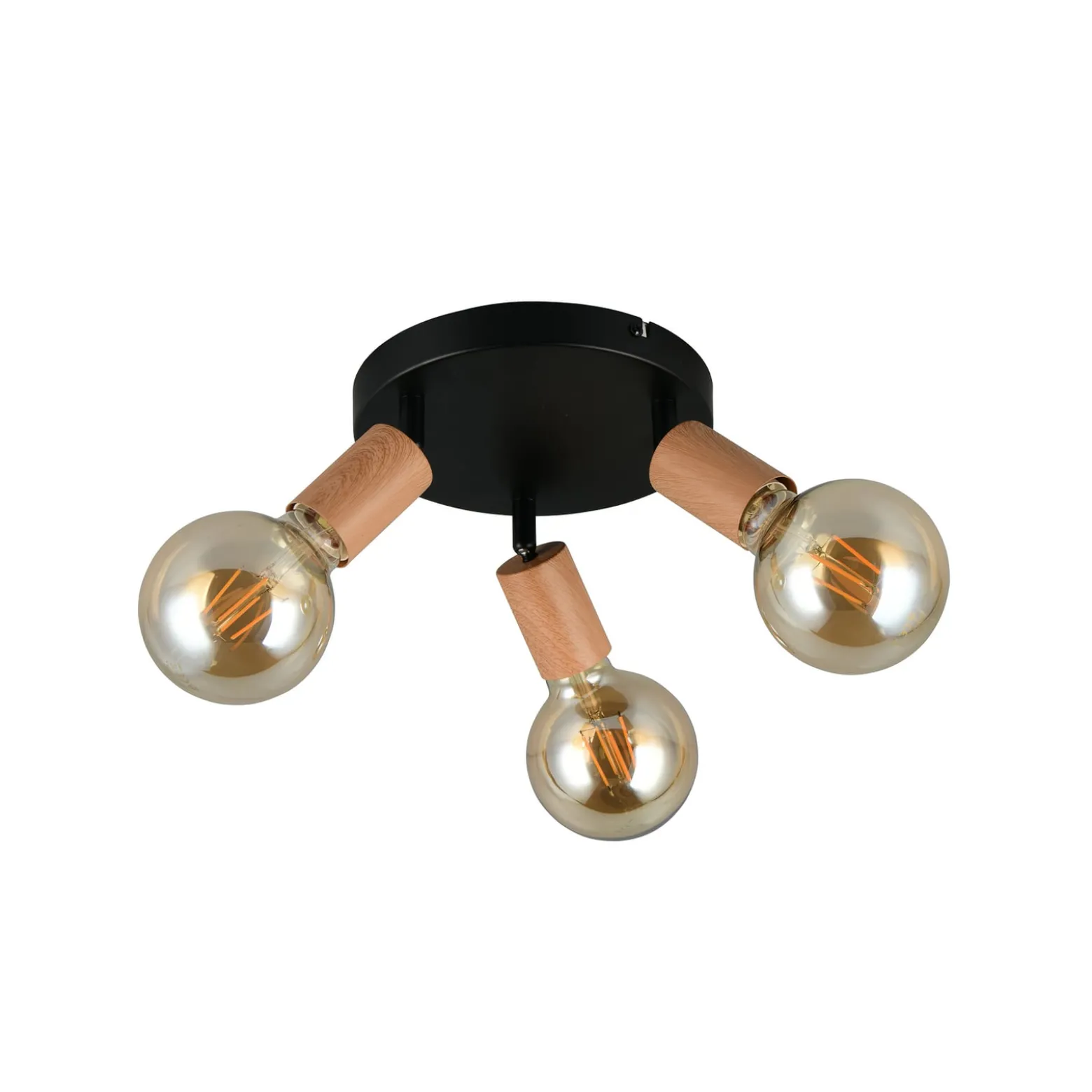 Deckenleuchte Lamego, schwarz, Ø 29 cm, 3-flg., Metall