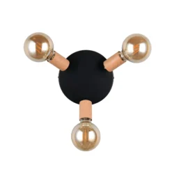 Deckenleuchte Lamego, schwarz, Ø 29 cm, 3-flg., Metall