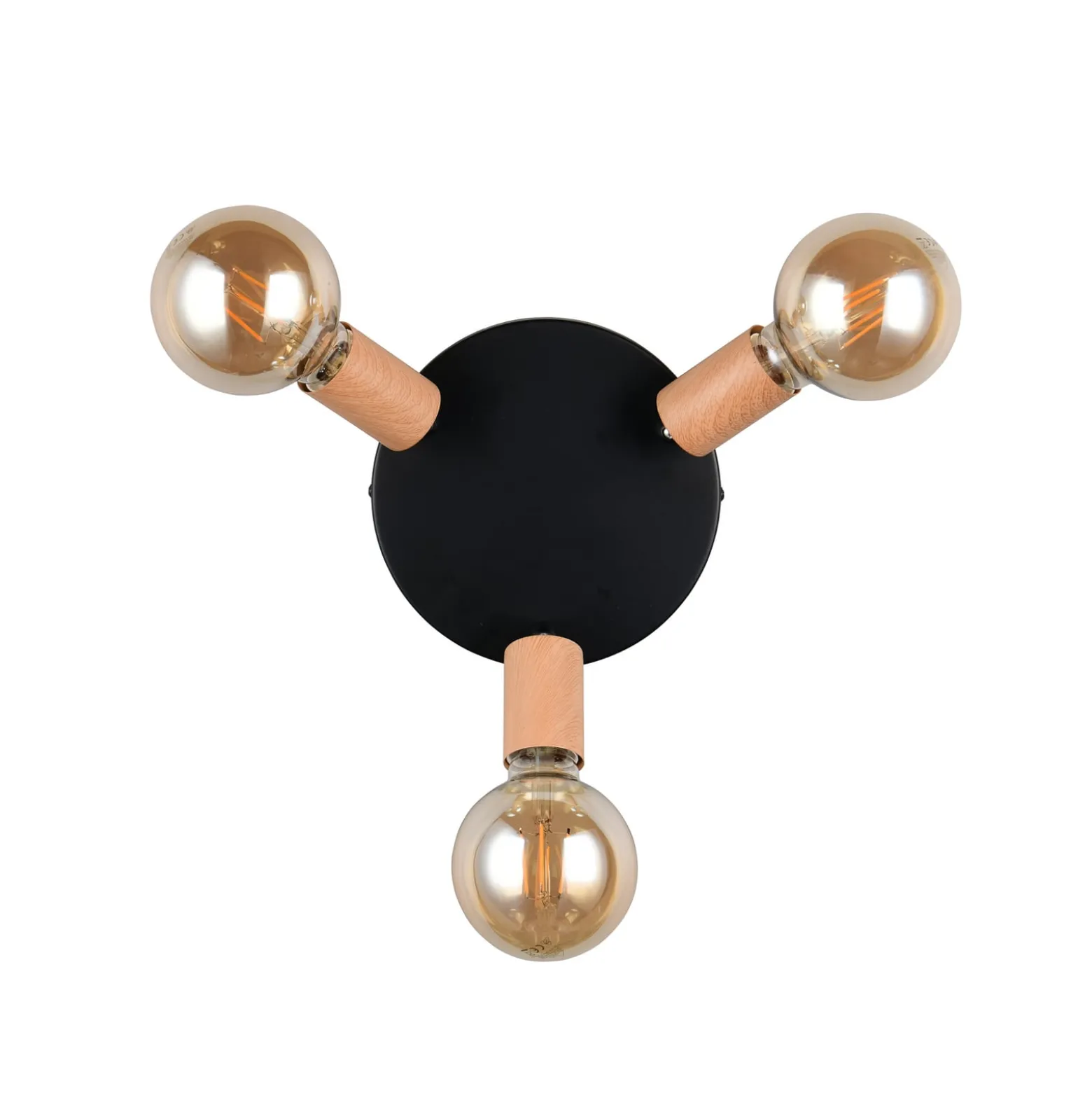 Deckenleuchte Lamego, schwarz, Ø 29 cm, 3-flg., Metall