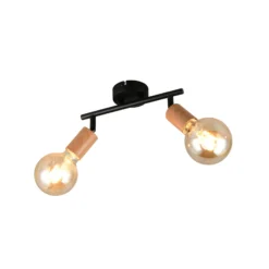 Deckenleuchte Lamego, schwarz, Länge 35 cm, 2-flg., Metall