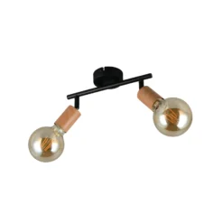 Deckenleuchte Lamego, schwarz, Länge 35 cm, 2-flg., Metall