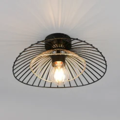 Deckenleuchte Lauris, schwarz matt, Ø 30 cm, Metall, E27