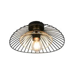 Deckenleuchte Lauris, schwarz matt, Ø 30 cm, Metall, E27