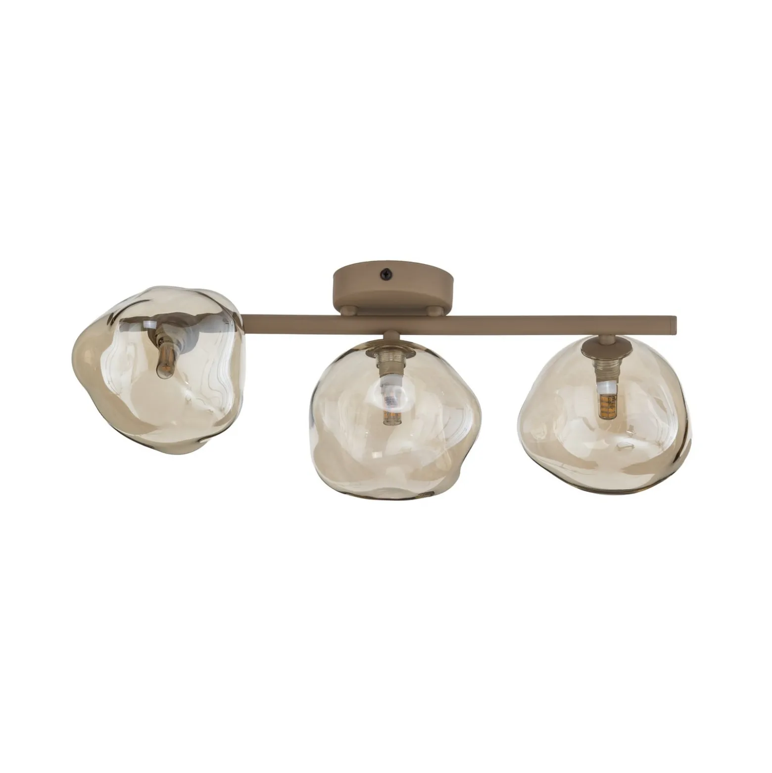 Deckenleuchte Lava, 3-flammig, 50 cm lang, sand/cognac, G9