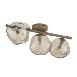 Deckenleuchte Lava, 3-flammig, 50 cm lang, sand/cognac, G9