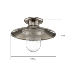 Deckenleuchte Maestrale mit klarem Glasschirm
