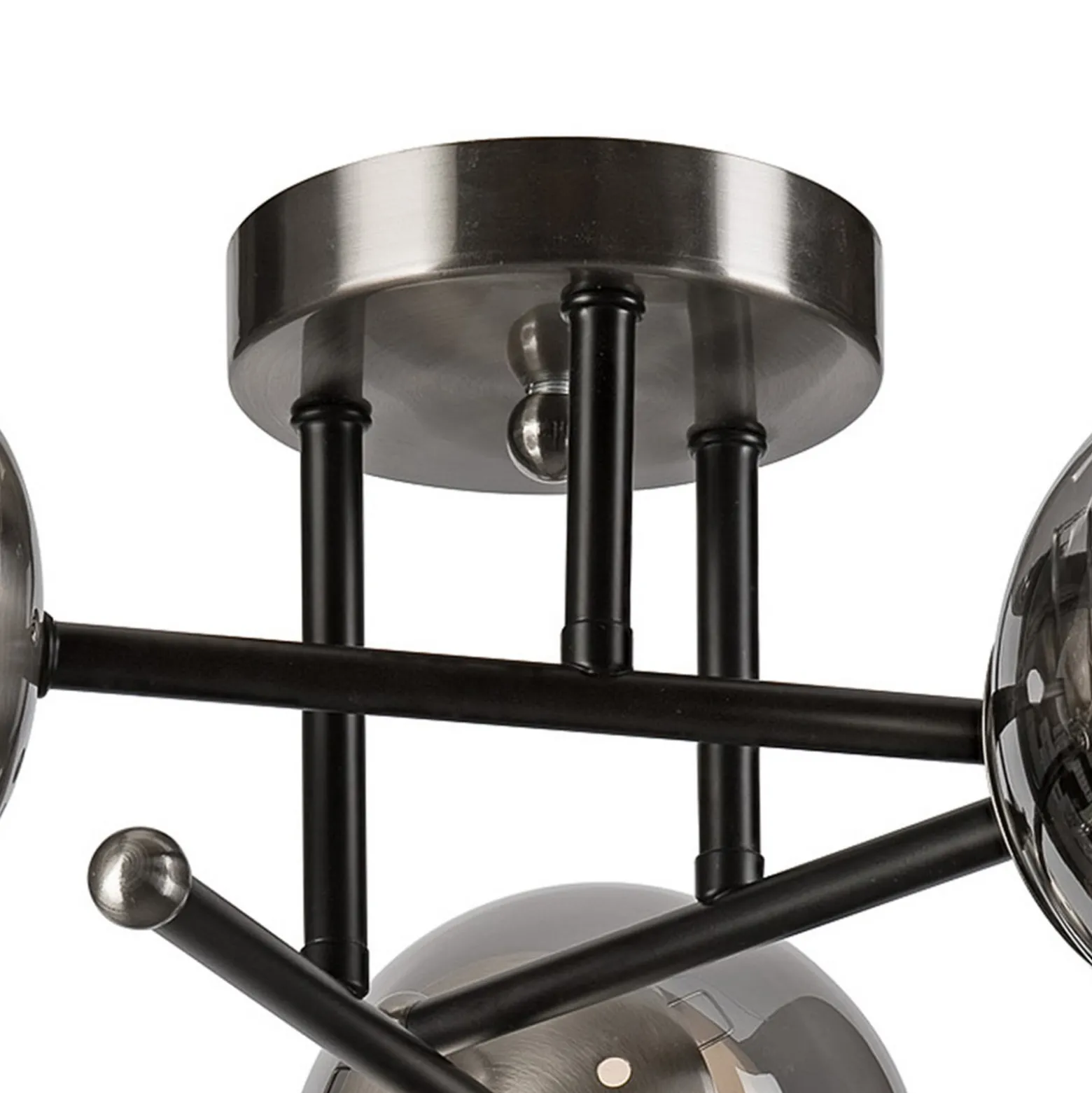 Deckenleuchte Malena, Ø 19 cm, rauchgrau, Glas/Metall 3-flg.