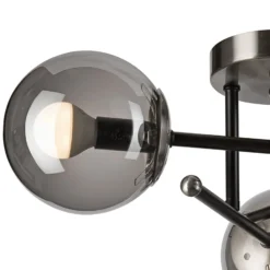 Deckenleuchte Malena, Ø 19 cm, rauchgrau, Glas/Metall 3-flg.