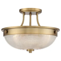 Deckenleuchte Mantle mit Glasdiffusor, altmessing
