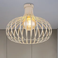 Deckenleuchte Mateo, creme/sandfarben, Metall, Ø 40 cm