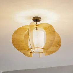 Deckenleuchte Modern C M mit Holz-Lamellen Ø 50 cm