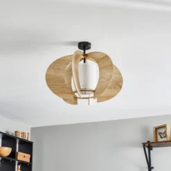 Deckenleuchte Modern C M mit Holz-Lamellen Ø 50 cm