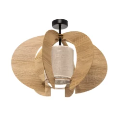 Deckenleuchte Modern C M mit Holz-Lamellen Ø 50 cm