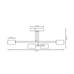Deckenleuchte Modus 4, Stahl, vierflammig, GX53, weiß