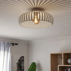 Deckenleuchte Mogano 3, beige, Ø 43 cm, Metall, E27