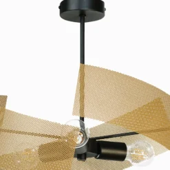 Deckenleuchte Moira, goldfarben/schwarz, Ø 47 cm, 3-flammig