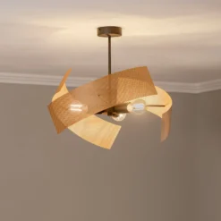 Deckenleuchte Moira, goldfarben/schwarz, Ø 47 cm, 3-flammig
