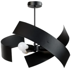 Deckenleuchte Moira, schwarz, Ø 47 cm, 3-flammig