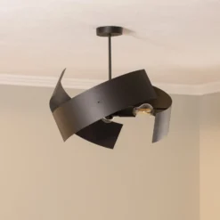 Deckenleuchte Moira, schwarz, Ø 47 cm, 3-flammig