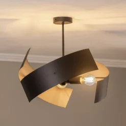 Deckenleuchte Moira, schwarz, Ø 47 cm, 3-flammig