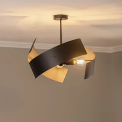 Deckenleuchte Moira, schwarz, Ø 47 cm, 3-flammig