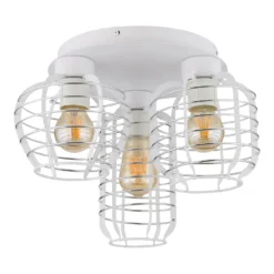 Deckenleuchte Nesa, Ø 37 cm, weiß/chrom, Metall, 3-flg.