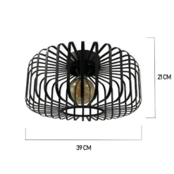 Deckenleuchte Niko, schwarz, Ø 39 cm, Metall, E27