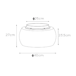 Deckenleuchte Olivia mit Rauchglas-Schirm, Ø 40 cm