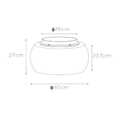 Deckenleuchte Olivia mit Rauchglas-Schirm, Ø 40 cm