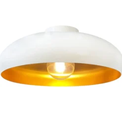 Deckenleuchte Olli, weiß/gold Ø 40 cm, Metall, E27