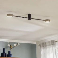 Deckenleuchte Orbit II, schwarz, zweiflammig