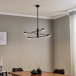 Deckenleuchte Orbit VI, schwarz, sechsflammig