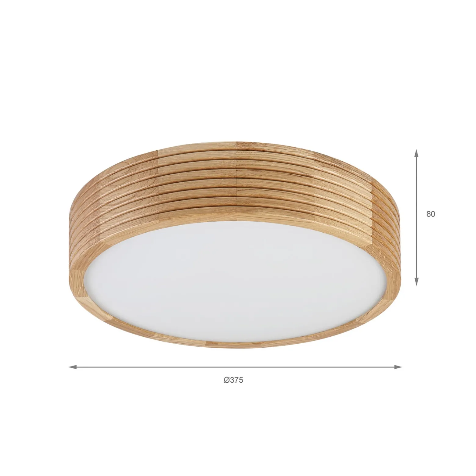 Deckenleuchte Oro, Eichenholz/Glas, Ø 38 cm, E27