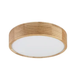 Deckenleuchte Oro, Eichenholz/Glas, Ø 38 cm, E27