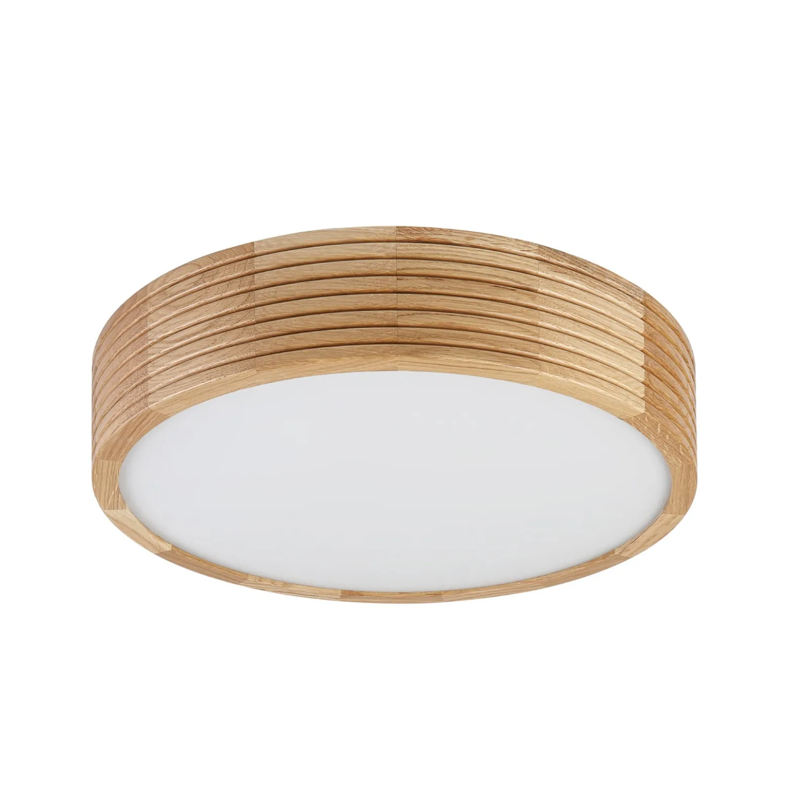 Deckenleuchte Oro, Eichenholz/Glas, Ø 38 cm, E27