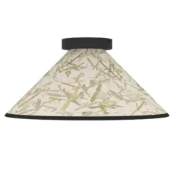 Deckenleuchte Oxpark, Ø 42 cm, grün/weiß/schwarz, Stoff