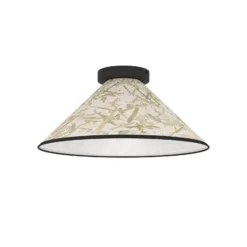Deckenleuchte Oxpark, Ø 42 cm, grün/weiß/schwarz, Stoff