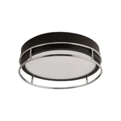 Deckenleuchte Phoenix, Ø 30 cm, schwarz / chrom, IP44