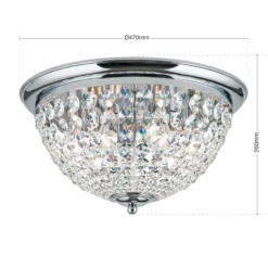 Deckenleuchte Plafond, chrom/transparent, Ø 47 cm