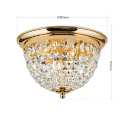 Deckenleuchte Plafond, gold/transparent, Ø 35 cm