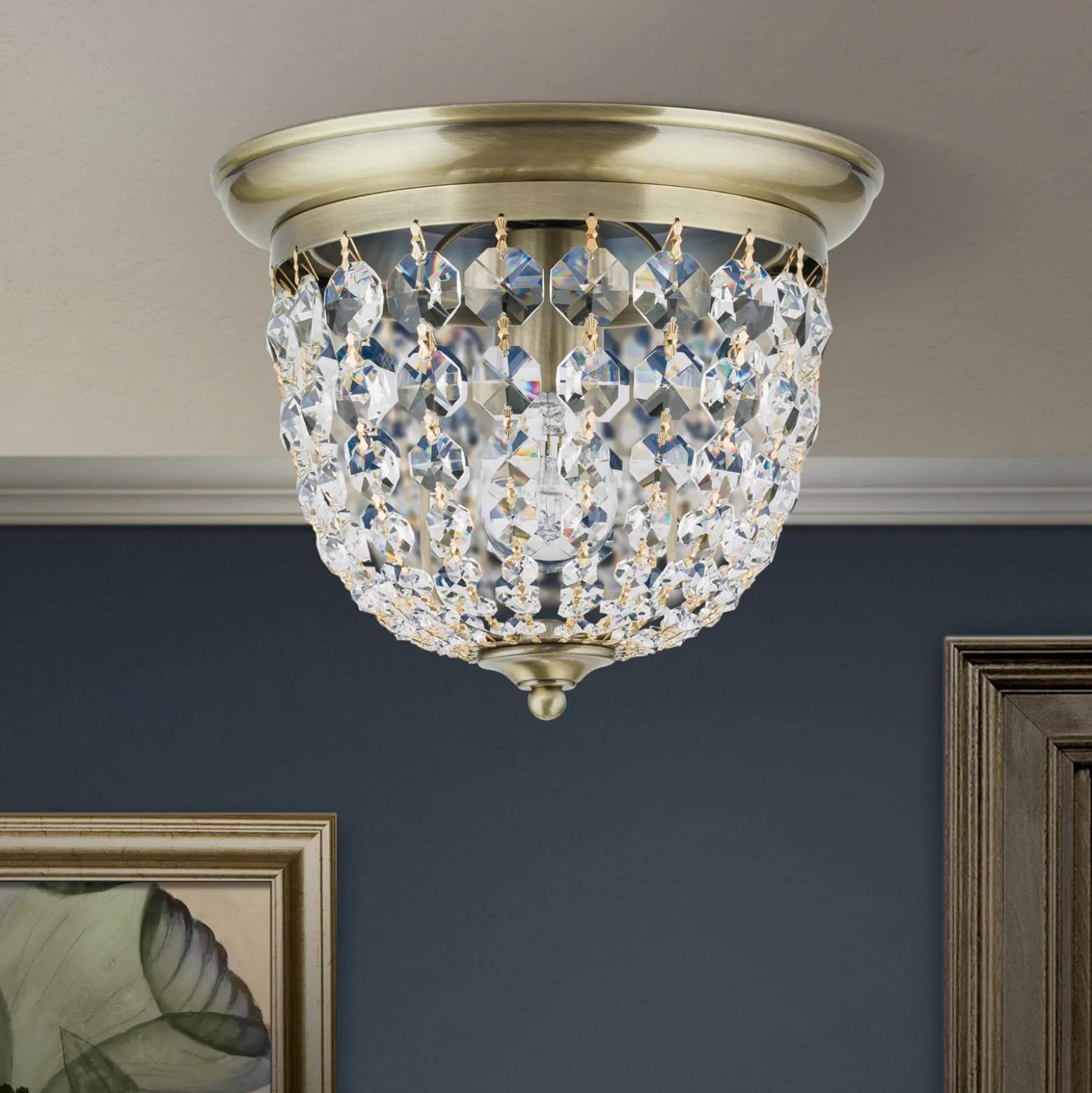 Deckenleuchte Plafond, patina/transparent, Ø 26 cm