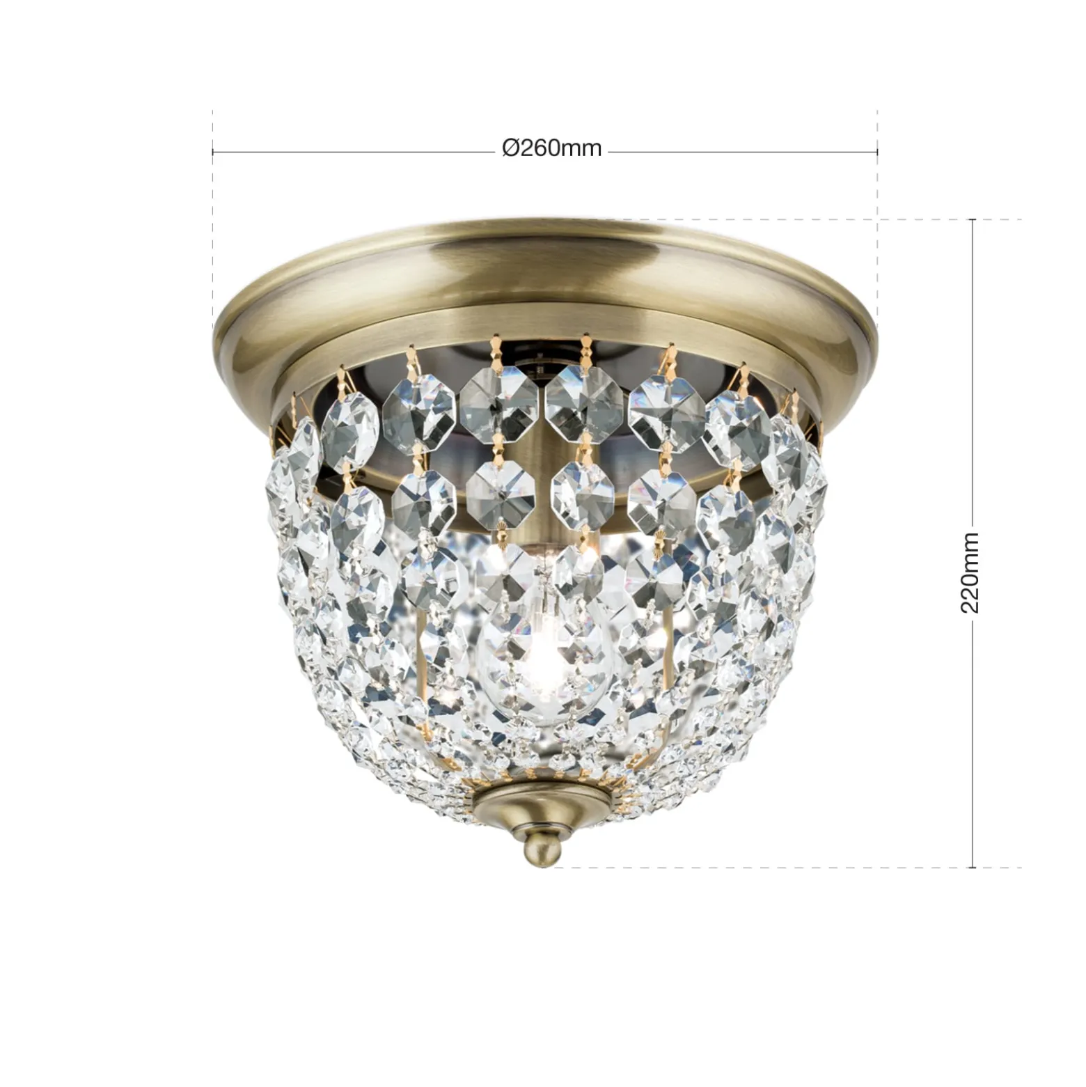 Deckenleuchte Plafond, patina/transparent, Ø 26 cm