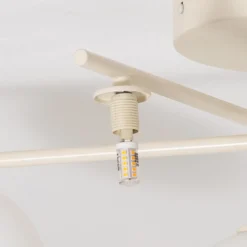 Deckenleuchte Prato, creme, Glas, 5-flammig