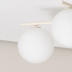 Deckenleuchte Prato, creme, Glas, 5-flammig