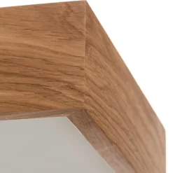 Deckenleuchte Quatro DR mit Holzrahmen, 30,5cm