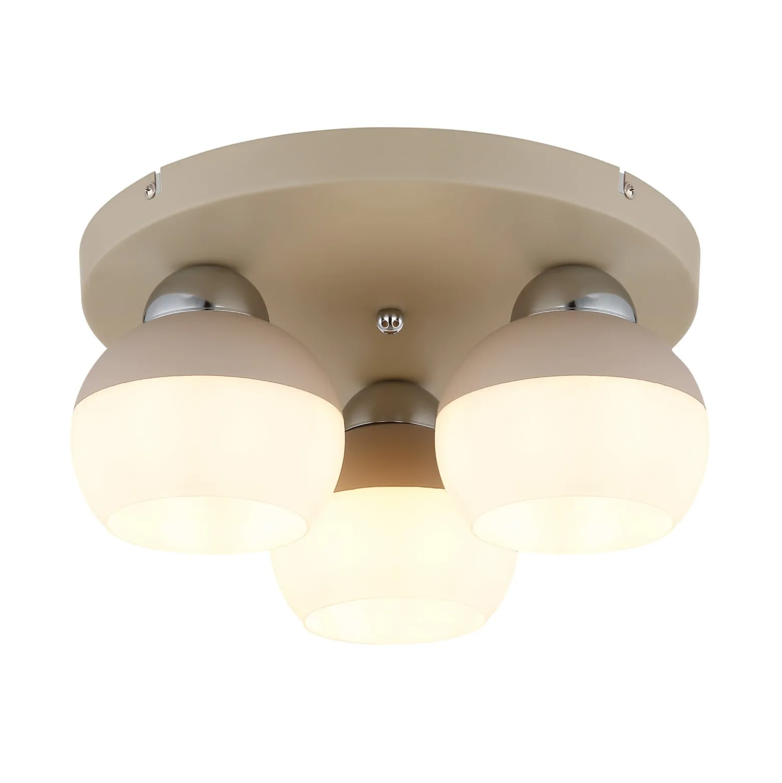 Deckenleuchte Ragusa, Ø 31 cm sand/weiß, Metall/Glas 3-flg.