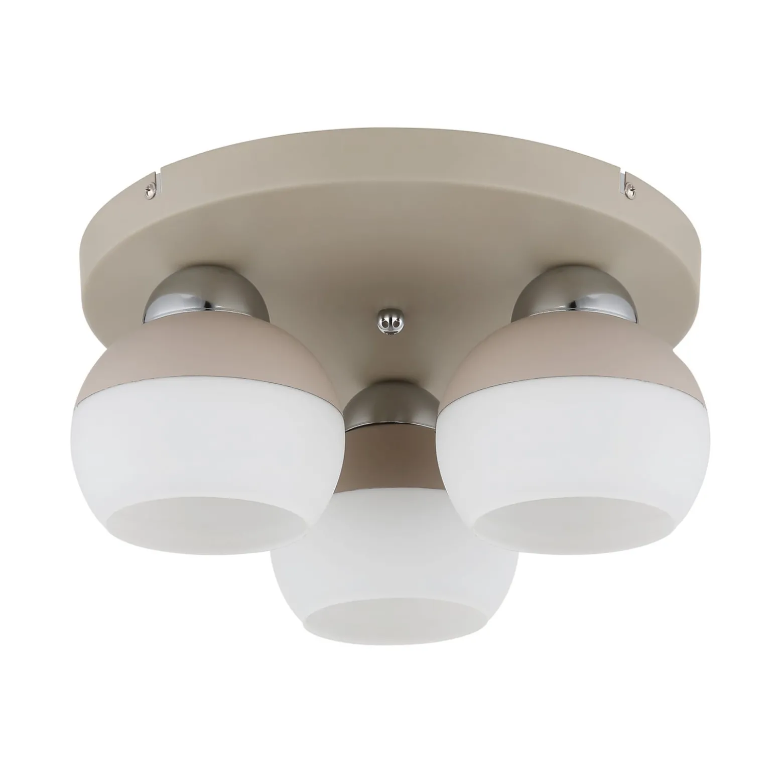 Deckenleuchte Ragusa, Ø 31 cm sand/weiß, Metall/Glas 3-flg.